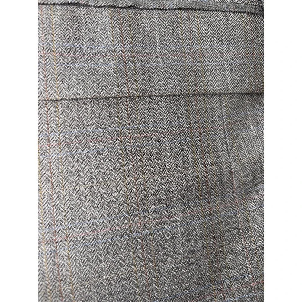 Stafford Mens 46 L Tan Windowpane Silk/Wool Blend Suit Jacket 46L Coat‎ 3 Button